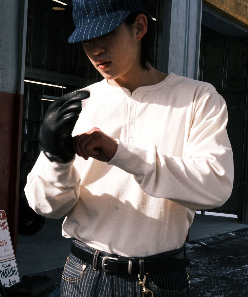 VDR（ブイディアール）の「HENLY NECK T-SHIRT [Natural]（Tシャツ/カットソー・メンズ・その他・M/L/XL）」の6枚目の写真
