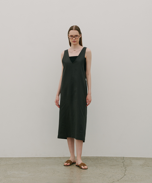 320SHOWROOM(320ショールーム)の「Two-Way Wrap Sleeveless Long Linen Dress Charcoal(ワンピース・レディース・その他・ONE SIZE)」の2枚目の写真