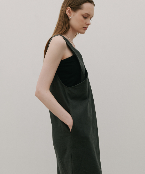 320SHOWROOM(320ショールーム)の「Two-Way Wrap Sleeveless Long Linen Dress Charcoal(ワンピース・レディース・その他・ONE SIZE)」の4枚目の写真