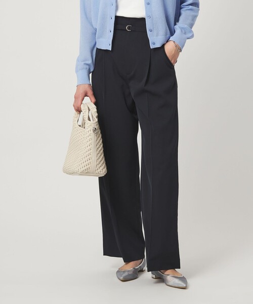 green label relaxing（グリーンレーベルリラクシング）の「［size SHORT/TALLあり］サラフール ワイド パンツ ストレッチ 接触冷感 UVカット（スラックス・レディース・ブラック/ベージュ/ネイビー・SHORT/34/36/38/40/42/44/46/TALL）」の10枚目の写真