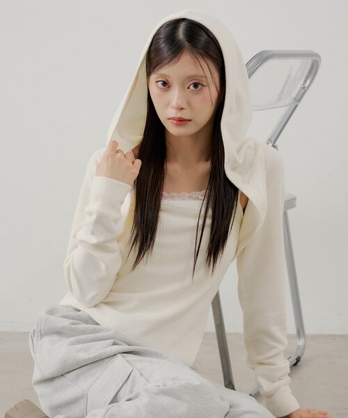 Chico(チコ)の「レースキャミ+フードボレロセット(Tシャツ/カットソー・レディース・ピンク/アイボリー/ブルー/グレー・FREE)」の11枚目の写真
