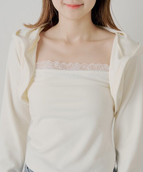 Chico(チコ)の「レースキャミ+フードボレロセット(Tシャツ/カットソー・レディース・ピンク/アイボリー/ブルー/グレー・FREE)」の21枚目の写真