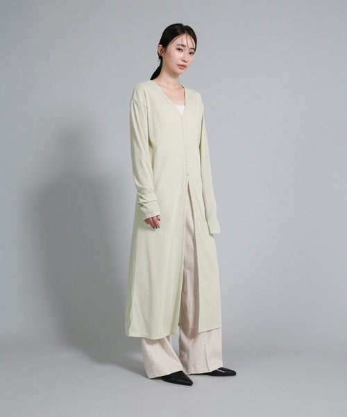select MOCA Et（セレクトモカエト）の「【Et】2-Way Ribbed Long Cardigan（カーディガン/ボレロ・レディース・ベージュ/チャコール・FREE）」の5枚目の写真