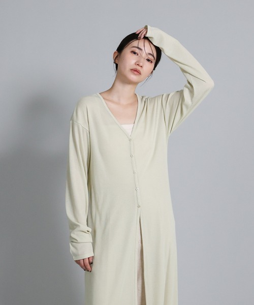 select MOCA Et（セレクトモカエト）の「【Et】2-Way Ribbed Long Cardigan（カーディガン/ボレロ・レディース・ベージュ/チャコール・FREE）」の7枚目の写真