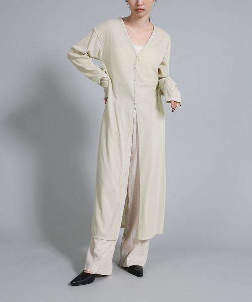 select MOCA Et（セレクトモカエト）の「【Et】2-Way Ribbed Long Cardigan（カーディガン/ボレロ・レディース・ベージュ/チャコール・FREE）」の6枚目の写真