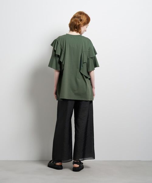 LANVIN en Bleu(ランバンオンブルー)の「アシンメフリルカットソー(Tシャツ/カットソー・レディース・ブラック/カーキ/オフホワイト・38)」の6枚目の写真