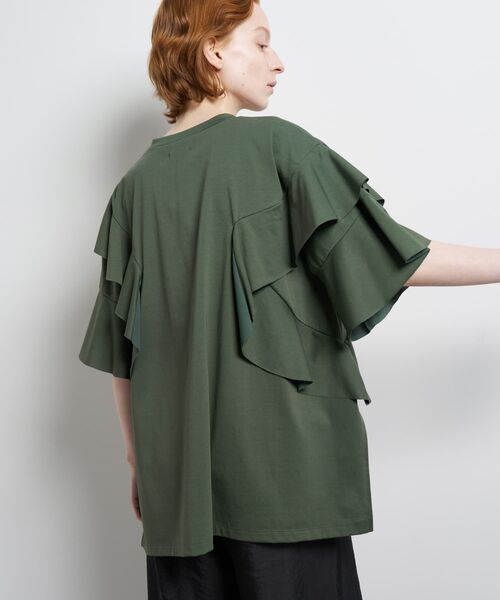LANVIN en Bleu(ランバンオンブルー)の「アシンメフリルカットソー(Tシャツ/カットソー・レディース・ブラック/カーキ/オフホワイト・38)」の9枚目の写真