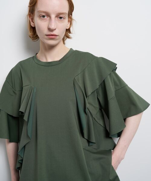 LANVIN en Bleu(ランバンオンブルー)の「アシンメフリルカットソー(Tシャツ/カットソー・レディース・ブラック/カーキ/オフホワイト・38)」の10枚目の写真