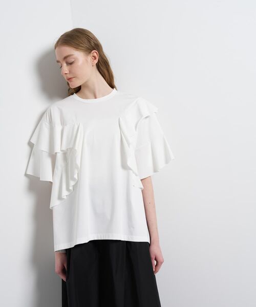 LANVIN en Bleu(ランバンオンブルー)の「アシンメフリルカットソー(Tシャツ/カットソー・レディース・ブラック/カーキ/オフホワイト・38)」の15枚目の写真
