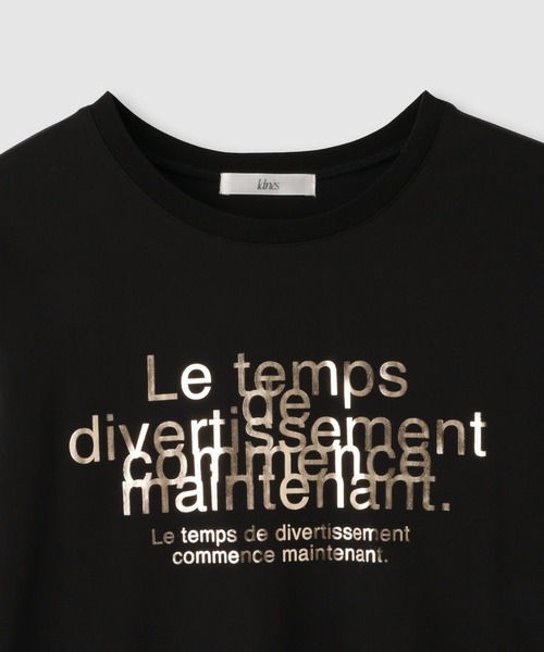 Mac-House(マックハウス)の「Idnes Le temps 箔プリントロンT(Tシャツ/カットソー・レディース・ブラック/サックスブルー/オフホワイト/レッド・FREE)」の5枚目の写真