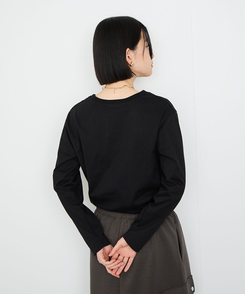Mac-House(マックハウス)の「Idnes Le temps 箔プリントロンT(Tシャツ/カットソー・レディース・ブラック/サックスブルー/オフホワイト/レッド・FREE)」の20枚目の写真