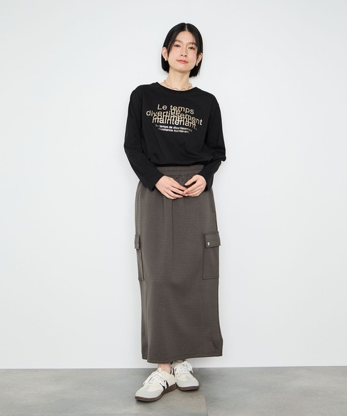 Mac-House(マックハウス)の「Idnes Le temps 箔プリントロンT(Tシャツ/カットソー・レディース・ブラック/サックスブルー/オフホワイト/レッド・FREE)」の21枚目の写真