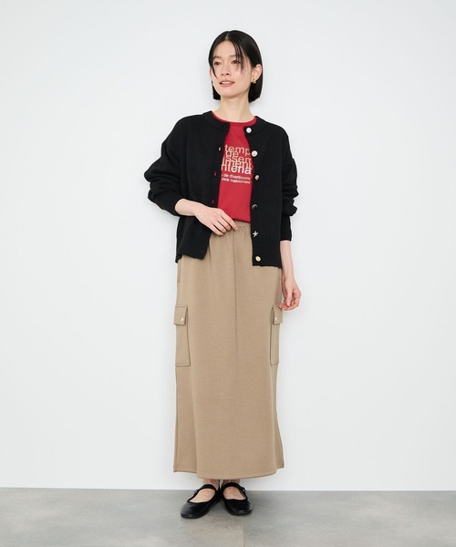 Mac-House(マックハウス)の「Idnes Le temps 箔プリントロンT(Tシャツ/カットソー・レディース・ブラック/サックスブルー/オフホワイト/レッド・FREE)」の8枚目の写真