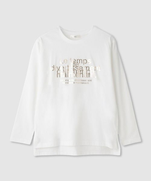Mac-House(マックハウス)の「Idnes Le temps 箔プリントロンT(Tシャツ/カットソー・レディース・ブラック/サックスブルー/オフホワイト/レッド・FREE)」の14枚目の写真
