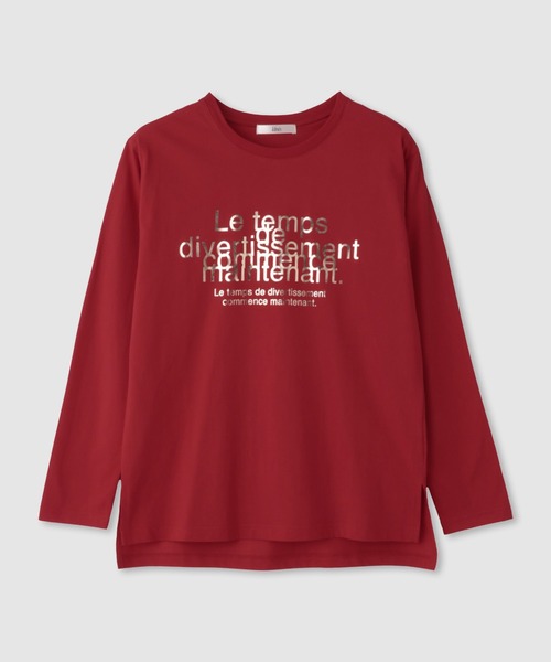 Mac-House(マックハウス)の「Idnes Le temps 箔プリントロンT(Tシャツ/カットソー・レディース・ブラック/サックスブルー/オフホワイト/レッド・FREE)」の15枚目の写真