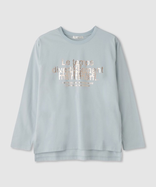 Mac-House(マックハウス)の「Idnes Le temps 箔プリントロンT(Tシャツ/カットソー・レディース・ブラック/サックスブルー/オフホワイト/レッド・FREE)」の16枚目の写真