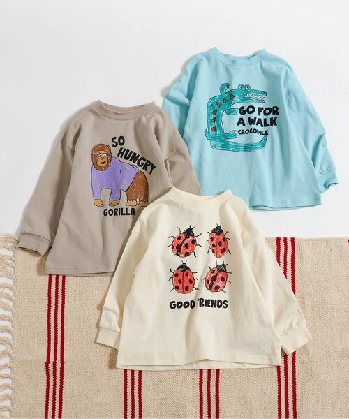 BREEZE（ブリーズ）の「お絵描きアートTシャツ_ジュニア対応（Tシャツ/カットソー・キッズ・ベージュ/アイボリー/サックスブルー・110/100/90/80/140/130/120）」の18枚目の写真