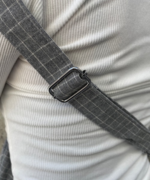 グラフチェック柄ワンショルダーボディバッグ（ボディバッグ/ウエスト