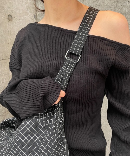 グラフチェック柄ワンショルダーボディバッグ（ボディバッグ/ウエスト