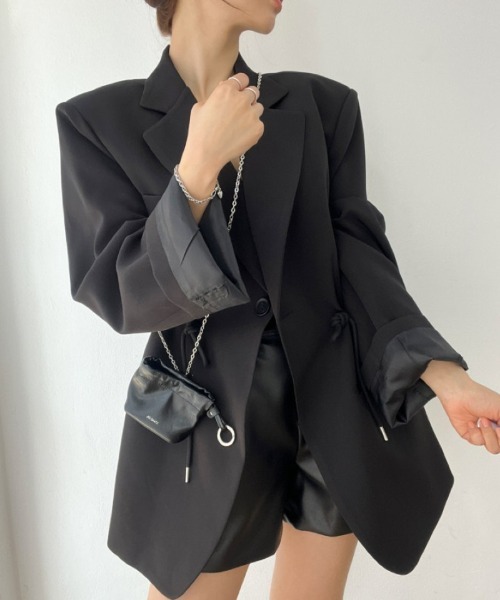 Ritzy(リッツィー)の「オーバーサイズ ウエスト紐 テーラードジャケット(テーラードジャケット・レディース・ブラック/カーキ・FREE)」の21枚目の写真
