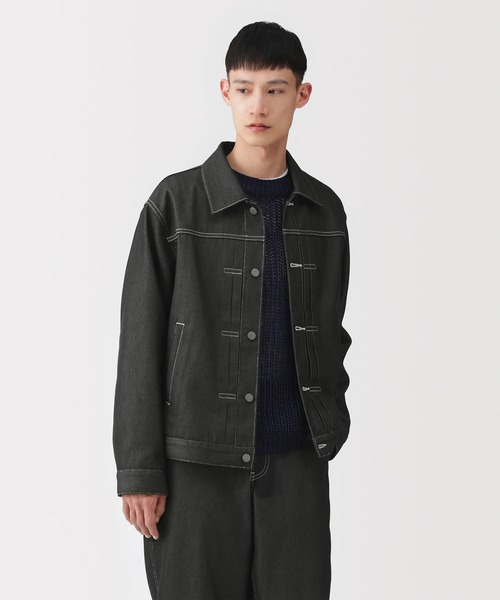 MUJI Labo(ムジラボ)の「〔MUJI Labo〕紳士 再生ポリエステルデニムジャケット(デニムジャケット・メンズ・ブラック/ダークネイビー・XL/L/M/S)」の2枚目の写真