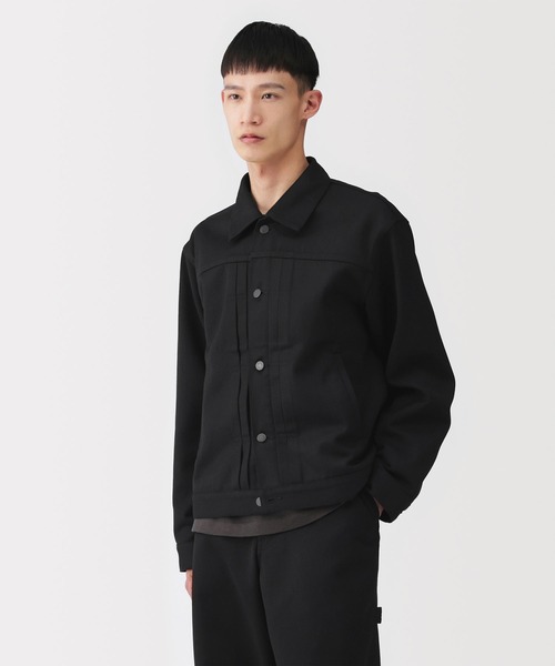 MUJI Labo(ムジラボ)の「〔MUJI Labo〕紳士 再生ポリエステルデニムジャケット(デニムジャケット・メンズ・ブラック/ダークネイビー・XL/L/M/S)」の1枚目の写真