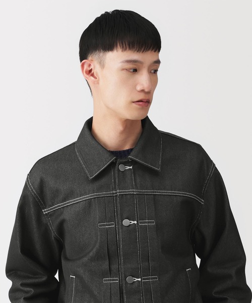 MUJI Labo(ムジラボ)の「〔MUJI Labo〕紳士 再生ポリエステルデニムジャケット(デニムジャケット・メンズ・ブラック/ダークネイビー・XL/L/M/S)」の10枚目の写真