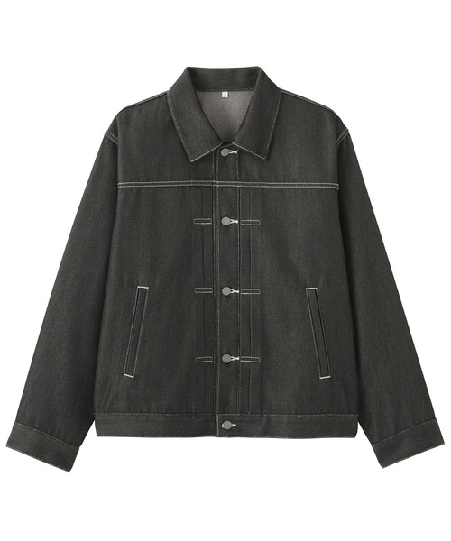 MUJI Labo(ムジラボ)の「〔MUJI Labo〕紳士 再生ポリエステルデニムジャケット(デニムジャケット・メンズ・ブラック/ダークネイビー・XL/L/M/S)」の13枚目の写真