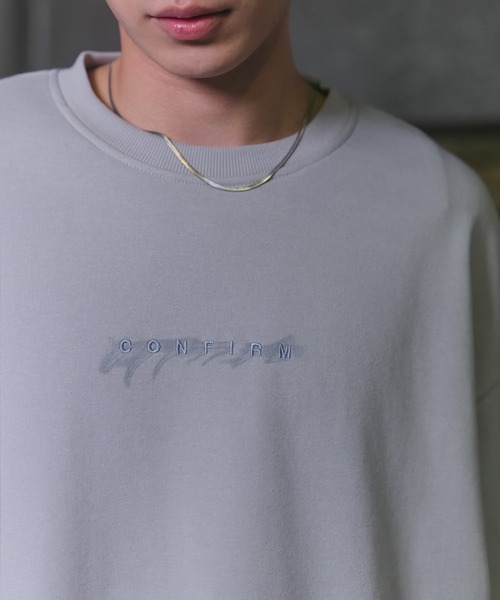 Confirm（コンファーム）の「『Confirm』 Logo Embroidery Crew Sweat / 『Confirm』ロゴ刺繍クルースウェット メンズ レディース ユニセックス（スウェット・メンズ・チャコールグレー/ブラック/スカイブルー・M/L）」の14枚目の写真
