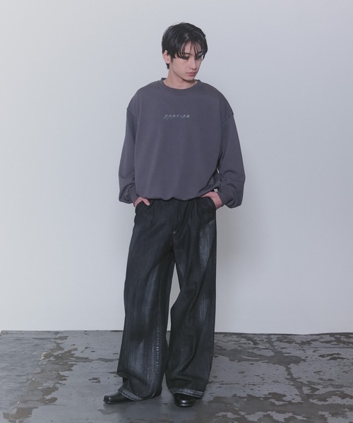 Confirm（コンファーム）の「『Confirm』 Logo Embroidery Crew Sweat / 『Confirm』ロゴ刺繍クルースウェット メンズ レディース ユニセックス（スウェット・メンズ・チャコールグレー/ブラック/スカイブルー・M/L）」の4枚目の写真