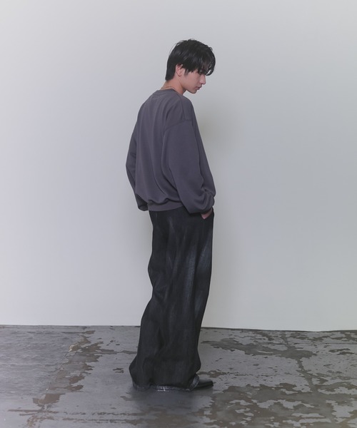 Confirm（コンファーム）の「『Confirm』 Logo Embroidery Crew Sweat / 『Confirm』ロゴ刺繍クルースウェット メンズ レディース ユニセックス（スウェット・メンズ・チャコールグレー/ブラック/スカイブルー・M/L）」の6枚目の写真