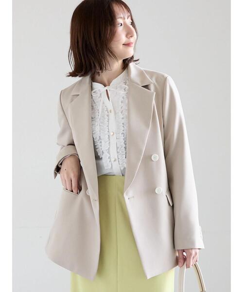 Te chichi（テチチ）の「フロントフリルキーネックブラウス（シャツ/ブラウス・レディース・ミント/グレー/オフホワイト・F）」の5枚目の写真