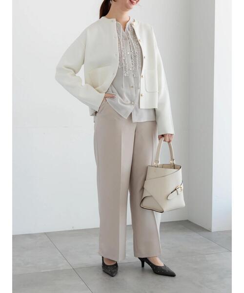 Te chichi（テチチ）の「フロントフリルキーネックブラウス（シャツ/ブラウス・レディース・ミント/グレー/オフホワイト・F）」の11枚目の写真