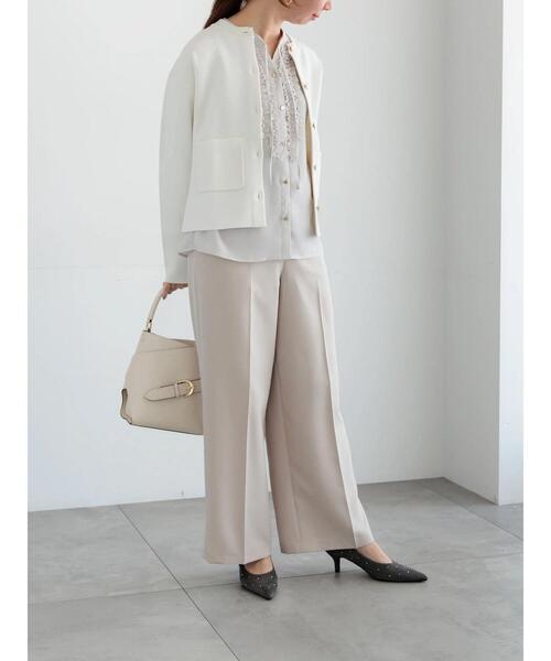 Te chichi（テチチ）の「フロントフリルキーネックブラウス（シャツ/ブラウス・レディース・ミント/グレー/オフホワイト・F）」の12枚目の写真