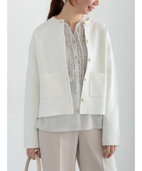 Te chichi（テチチ）の「フロントフリルキーネックブラウス（シャツ/ブラウス・レディース・ミント/グレー/オフホワイト・F）」の13枚目の写真