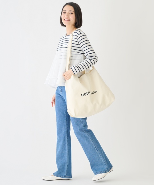 petit main（プティマイン）の「キャンバス2WAYショルダートート/LG（トートバッグ・キッズ・ピンク/アイボリー/ブルー/チャコール/ベージュ・F）」の11枚目の写真
