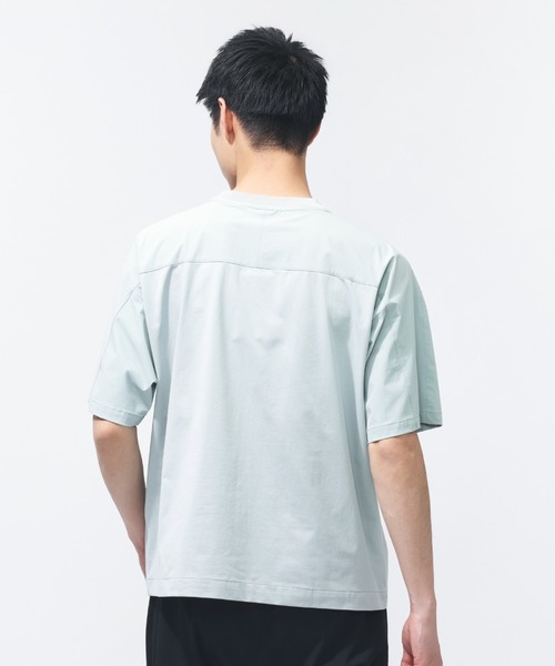 NEW BALANCE（ニューバランス）の「【別注】ニューバランス New Balance ファブリックコンビウーブンTシャツ 限定コラボ（Tシャツ/カットソー・メンズ・ブラック/グレー・M/L/LL/S/3L）」の5枚目の写真