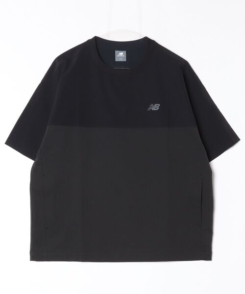 NEW BALANCE（ニューバランス）の「【別注】ニューバランス New Balance ファブリックコンビウーブンTシャツ 限定コラボ（Tシャツ/カットソー・メンズ・ブラック/グレー・M/L/LL/S/3L）」の9枚目の写真
