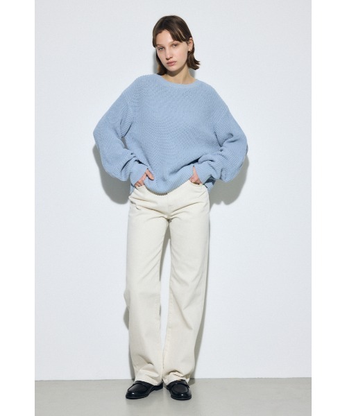 AZUL by moussy（アズールバイマウジー）の「AZUL DENIM ストレートデニム（デニムパンツ・レディース・アイボリー/ライトブルー・24inch/25inch/26inch/27inch）」の5枚目の写真
