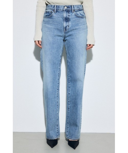 AZUL by moussy（アズールバイマウジー）の「AZUL DENIM ストレートデニム（デニムパンツ・レディース・アイボリー/ライトブルー・24inch/25inch/26inch/27inch）」の11枚目の写真