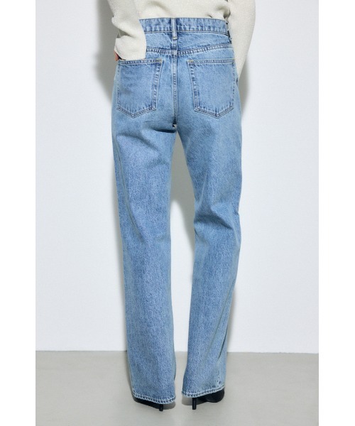 AZUL by moussy（アズールバイマウジー）の「AZUL DENIM ストレートデニム（デニムパンツ・レディース・アイボリー/ライトブルー・24inch/25inch/26inch/27inch）」の14枚目の写真