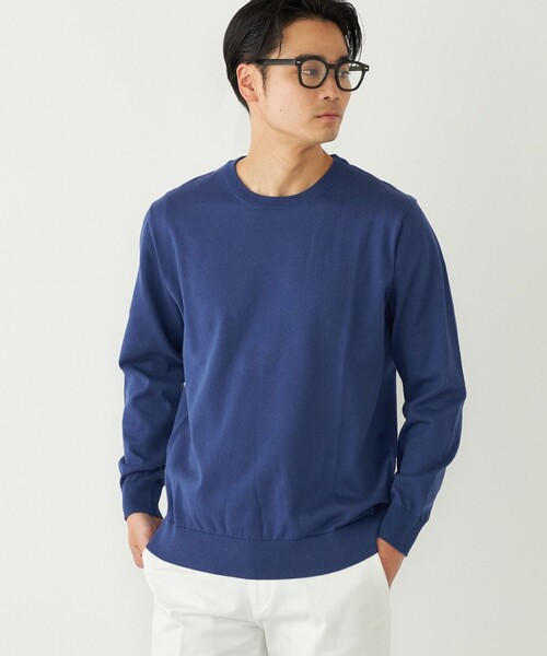 SHIPS Colors(シップス カラーズ)の「SHIPS Colors:〈洗濯機可能〉14ゲージ 天竺 クルーネック ニット(ニット/セーター・メンズ・ライトグレー/ダークグレー/ロイヤルブルー/ネイビー・MEDIUM/LARGE/X-LARGE)」の1枚目の写真