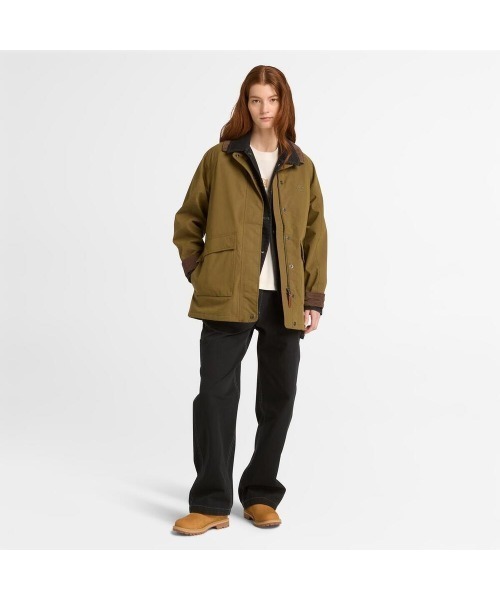 Timberland(ティンバーランド)の「ウォータープルーフ バーン コート レディース(防水)(カバーオール・レディース・ダークオリーブ・SMALL/MEDIUM/LARGE)」の2枚目の写真