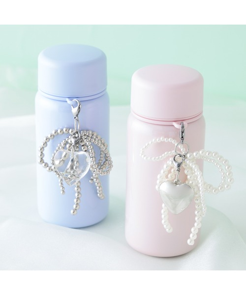 Francfranc（フランフラン）の「チャーム ステンレスボトル 350ml ピンク 水筒 マイボトル（水筒・レディース・ピンク・FREE）」の2枚目の写真