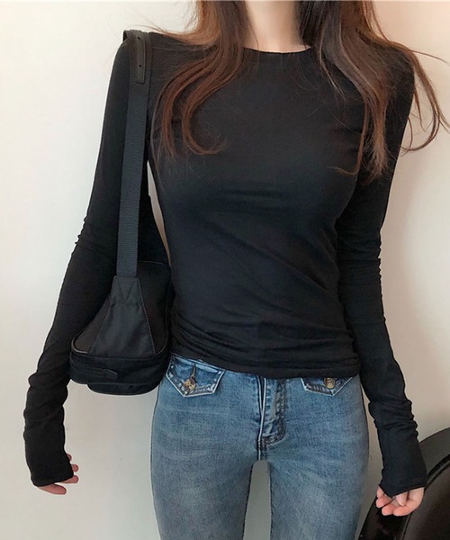 GLAMOROUS JANE(グラマラスジェーン)の「シアー長袖トップス(Tシャツ/カットソー・レディース・グリーン/ブラック/ブルー・FREE)」の6枚目の写真