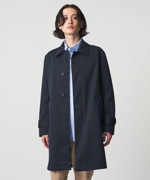 【美品】ユナイテッドアローズ ステンカラーコート ネイビー セール】ツイル ステンカラーコート-撥水・防風-＜A DAY IN THE LIFE