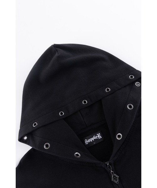 SUPPLIER(サプライヤー)の「ジップフーディ|Fire Tribal Leather Patch Zip Hoodie|SUPPLIER(パーカー・メンズ・グレー/ブラック・LARGE/X-LARGE/SMALL/MEDIUM/XX-LARGE)」の12枚目の写真