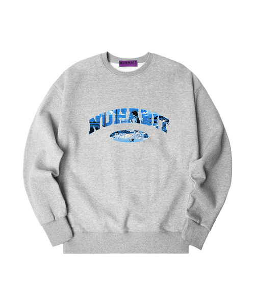 NUHABIT（ニューハビット）の「N/H BLUE RIDE オーバーサイズ 裏起毛 スウェット (GOM4-5NH1343)（スウェット・メンズ・グレー/ブラック/アイボリー/ネイビー/ホワイト/ライトグレー・MEDIUM/LARGE/X-LARGE）」の5枚目の写真