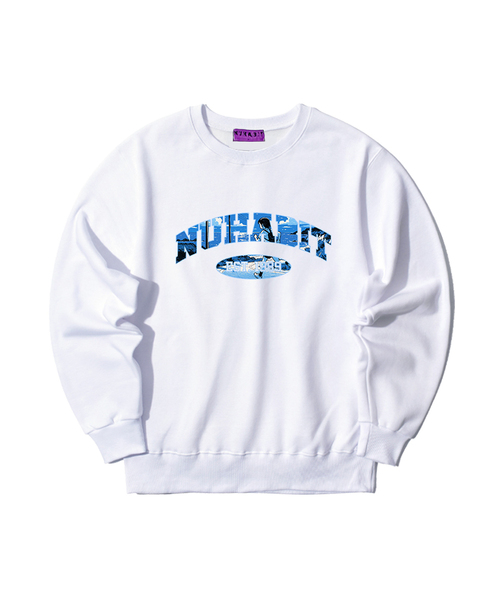 NUHABIT（ニューハビット）の「N/H BLUE RIDE オーバーサイズ 裏起毛 スウェット (GOM4-5NH1343)（スウェット・メンズ・グレー/ブラック/アイボリー/ネイビー/ホワイト/ライトグレー・MEDIUM/LARGE/X-LARGE）」の2枚目の写真