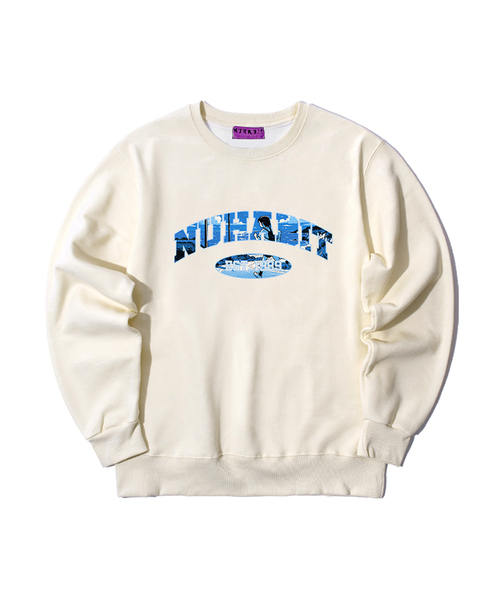 NUHABIT（ニューハビット）の「N/H BLUE RIDE オーバーサイズ 裏起毛 スウェット (GOM4-5NH1343)（スウェット・メンズ・グレー/ブラック/アイボリー/ネイビー/ホワイト/ライトグレー・MEDIUM/LARGE/X-LARGE）」の3枚目の写真